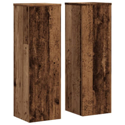 vidaXL Plant Stands Garden Plant Pot Holder Flower Stand 2 pcs Engineered wood - old wood, 25 x 25 x 80 cm