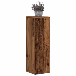vidaXL Plant Stands Garden Plant Pot Holder Flower Stand 2 pcs Engineered wood - old wood, 25 x 25 x 80 cm - Additional view 2