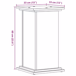 vidaXL Plant Stand Plant Pot Plant Holder Outdoor Flower Stand Engineered Wood - brown oak, 33 x 33 x 60 cm - Additional view 3