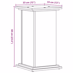 vidaXL Plant Stand Plant Pot Plant Holder Outdoor Flower Stand Engineered Wood - old wood, 33 x 33 x 60 cm