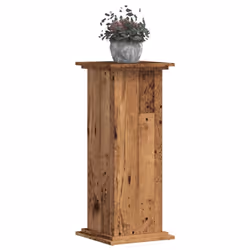 vidaXL Plant Stand Plant Pot Plant Holder Outdoor Flower Stand Engineered Wood - old wood, 33 x 33 x 80 cm - Additional view 2