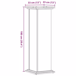 vidaXL Plant Stand Plant Pot Plant Holder Outdoor Flower Stand Engineered Wood - sonoma oak, 33 x 33 x 100 cm