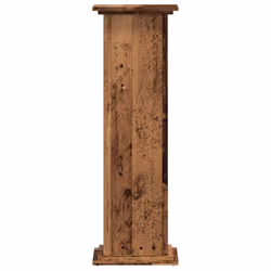 vidaXL Plant Stand Plant Pot Plant Holder Outdoor Flower Stand Engineered Wood - old wood, 33 x 33 x 100 cm - Additional view 4