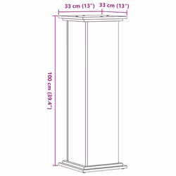 vidaXL Plant Stand Plant Pot Plant Holder Outdoor Flower Stand Engineered Wood - oak, 33 x 33 x 100 cm