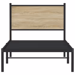 vidaXL Metal Bed Frame with Headboard Bed Base Bedstead Sonoma Oak 80x200 cm - Additional view 4