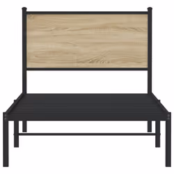vidaXL Metal Bed Frame with Headboard Bed Base Sonoma Oak 90x190 cm Single - Additional view 4