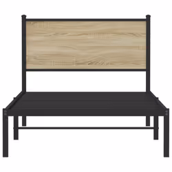 vidaXL Metal Bed Frame with Headboard Bed Base Bedstead Sonoma Oak 100x190 cm - Additional view 4