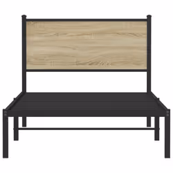 vidaXL Metal Bed Frame with Headboard Bed Base Bedstead Sonoma Oak 100x200 cm - Additional view 4