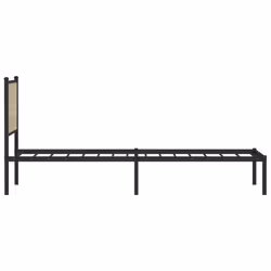 vidaXL Metal Bed Frame with Headboard Bed Base Bedstead Sonoma Oak 100x200 cm - Additional view 5