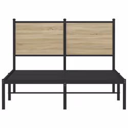 vidaXL Metal Bed Frame with Headboard Bed Sonoma Oak 120x190 cm Small Double - Additional view 4