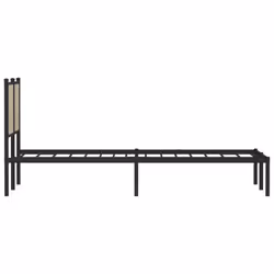 vidaXL Metal Bed Frame with Headboard Bed Sonoma Oak 120x190 cm Small Double - Additional view 5