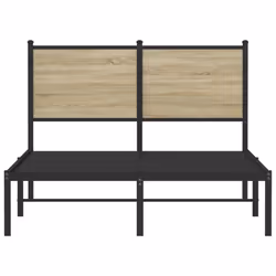 vidaXL Metal Bed Frame with Headboard Bed Base Bedstead Sonoma Oak 120x200 cm - Additional view 4