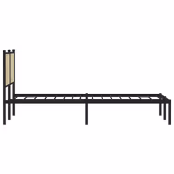 vidaXL Metal Bed Frame with Headboard Bed Base Bedstead Sonoma Oak 140x200 cm - Additional view 5