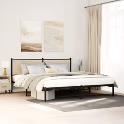 vidaXL Metal Bed Frame with Headboard Bed Base Bedstead Sonoma Oak 160x200 cm