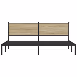 vidaXL Metal Bed Frame with Headboard Bed Base Bedstead Sonoma Oak 193x203 cm - Additional view 4