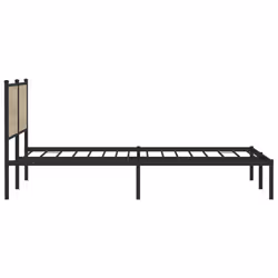 vidaXL Metal Bed Frame with Headboard Bed Base Bedstead Sonoma Oak 193x203 cm - Additional view 5