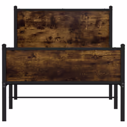 vidaXL Metal Bed Frame with Headboard and Footboard Bed Smoked Oak 80x200 cm - Additional view 4