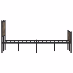 vidaXL Metal Bed Frame with Headboard and Footboard Smoked Oak Small Double - Additional view 5