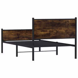 vidaXL Metal Bed Frame with Headboard and Footboard Smoked Oak Small Double - Additional view 6