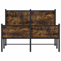 vidaXL Metal Bed Frame with Headboard and Footboard Smoked Oak 120x200 cm - Additional view 4