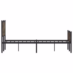 vidaXL Metal Bed Frame with Headboard and Footboard Smoked Oak 120x200 cm - Additional view 5