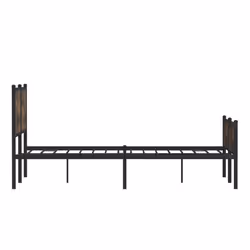 vidaXL Metal Bed Frame with Headboard and Footboard Smoked Oak 137x190 cm - Additional view 5