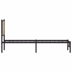 vidaXL Metal Bed Frame with Headboard Bed Base Sonoma Oak 90x190 cm Single - Additional view 5