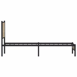 vidaXL Metal Bed Frame with Headboard Bed Base Bedstead Sonoma Oak 90x200 cm - Additional view 5