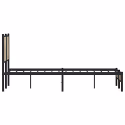 vidaXL Metal Bed Frame with Headboard Bed Base Bedstead Sonoma Oak 120x200 cm - Additional view 5