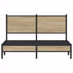 vidaXL Metal Bed Frame with Headboard Bed Base Bedstead Sonoma Oak 137x190 cm - Additional view 4