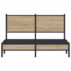 vidaXL Metal Bed Frame with Headboard Bed Base Bedstead Sonoma Oak 140x190 cm - Additional view 4