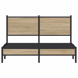 vidaXL Metal Bed Frame with Headboard Bed Base Bedstead Sonoma Oak 140x200 cm - Additional view 4