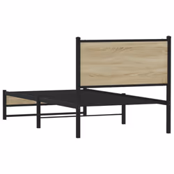 vidaXL Metal Bed Frame with Headboard Bed Base Bedstead Sonoma Oak 80x200 cm - Additional view 6