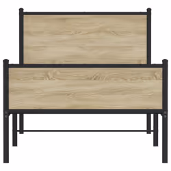 vidaXL Metal Bed Frame with Headboard and Footboard Bed Sonoma Oak 80x200 cm - Additional view 4