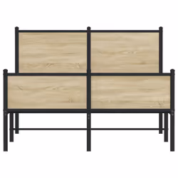 vidaXL Metal Bed Frame with Headboard and Footboard Sonoma Oak Small Double - Additional view 4
