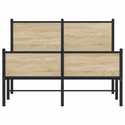 vidaXL Metal Bed Frame with Headboard and Footboard Sonoma Oak 120x200 cm - Additional view 4
