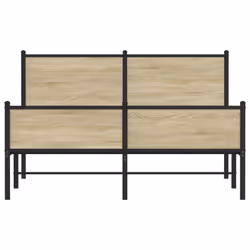 vidaXL Metal Bed Frame with Headboard and Footboard Sonoma Oak 137x190 cm - Additional view 4