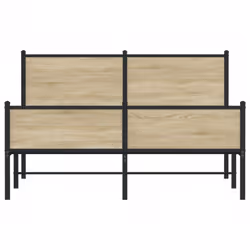 vidaXL Metal Bed Frame with Headboard and Footboard Sonoma Oak 140x190 cm - Additional view 4