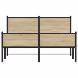 vidaXL Metal Bed Frame with Headboard and Footboard Sonoma Oak 140x200 cm - Additional view 4