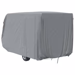 vidaXL Caravan Cover Travel Trailer Cover Camper Cover Grey Non-woven Fabric - 460 x 250 x 220 cm - Additional view 7