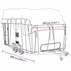 vidaXL Caravan Roof Cover Sun Canopy Top Protection Grey Non-woven Fabric - 600 x 300 cm