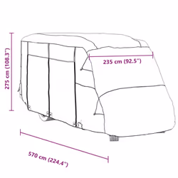 vidaXL Motorhome Covers Protective RV Cover Camper Cover Grey Non-woven Fabric - 570 x 235 x 275 cm - Additional view 10