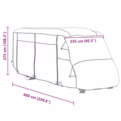 vidaXL Motorhome Covers Protective RV Cover Camper Cover Grey Non-woven Fabric - 660 x 235 x 275 cm