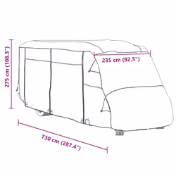 vidaXL Motorhome Covers Protective RV Cover Camper Cover Grey Non-woven Fabric - 730 x 235 x 275 cm - Additional view 10