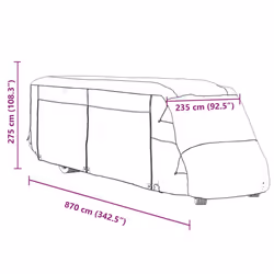 vidaXL Motorhome Covers Protective RV Cover Camper Cover Grey Non-woven Fabric - 870 x 235 x 275 cm