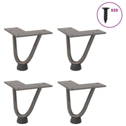 vidaXL Hairpin Table Legs Hairpin Legs Coffee Table leg 4 pcs Solid Steel - natural, 10 cm