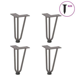 vidaXL Hairpin Table Legs Hairpin Legs Coffee Table leg 4 pcs Solid Steel - natural, 20 cm