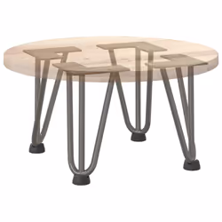 vidaXL Hairpin Table Legs Hairpin Legs Coffee Table leg 4 pcs Solid Steel - natural, 20 cm - Additional view 7