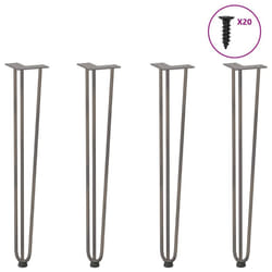vidaXL Hairpin Table Legs Hairpin Legs Coffee Table leg 4 pcs Solid Steel - natural, 72 cm