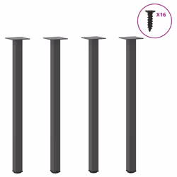 ) vidaXL Coffee Table Legs Desk Legs Furniture Legs Bar Stand DIY 4 pcs Steel - anthracite, 72-74 cm (40 mm